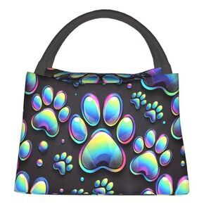 Dog Paw Print  Insulated Lunch Bag – Reusable Cooler Tote